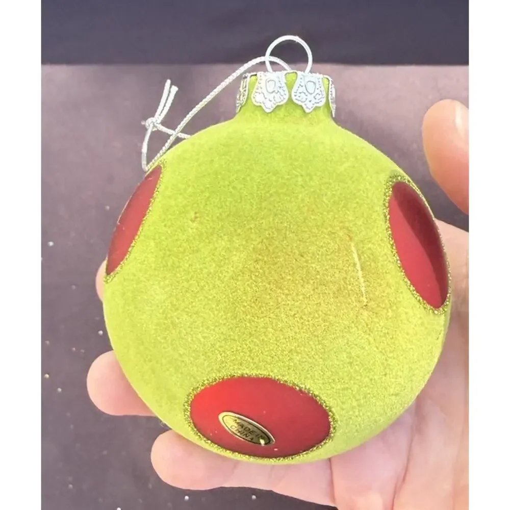 Dept 56 Whimsical Christmas ornament Beaded Star & Flocked Ball -Lo10